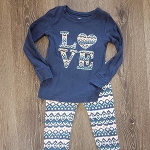 Old Navy LOVE Jammies Set 4T 13027